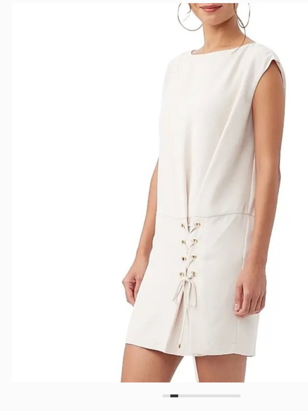 Trina Turk Pacifica Dress Ecru Lace Up Sleeveless Shift Nwt Size 12